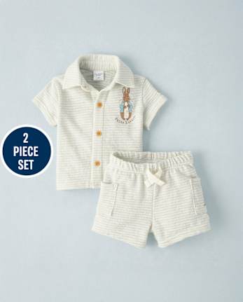 Baby Boys Peter Rabbit™ Embroidered Terry 2-Piece Outfit Set