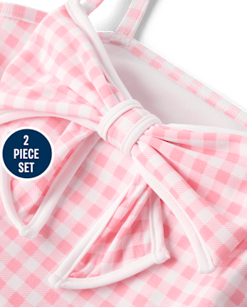 Maillot de bain tankini à carreaux vichy pour filles - Boutique de maillots de bain