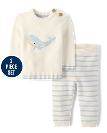 Baby Boys Applique Whale Sweater 2-Piece Outfit Set - Homegrown by Gymboree