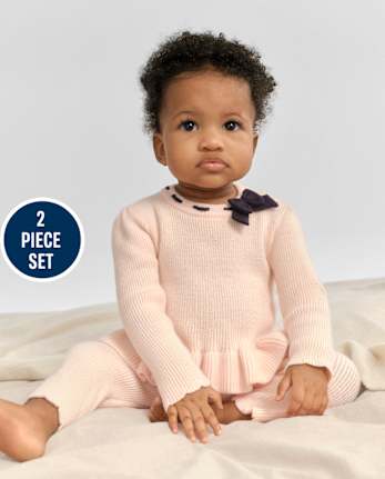 Ensemble 2 pièces pour bébé fille avec pull péplum à nœud - Homegrown by Gymboree