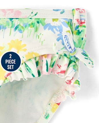 Maillot de bain tankini à manches bouffantes et imprimé floral pour filles - Boutique de maillots de bain