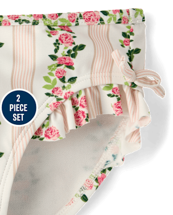 Girls Floral Puff Sleeve Tankini Swimsuit - Swim Shop