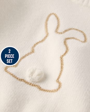 Baby Embroidered Bunny Silhouette Sweater 2-Piece Outfit Set - Homegrown by Gymboree