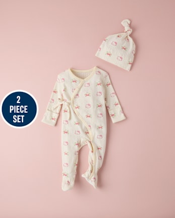 Baby Girls Hello KittyÂ® Floral Pointelle 2-Piece Outfit Set