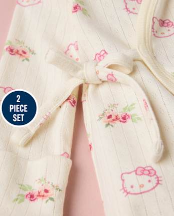 Baby Girls Hello KittyÂ® Floral Pointelle 2-Piece Outfit Set