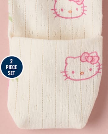 Baby Girls Hello KittyÂ® Floral Pointelle 2-Piece Outfit Set