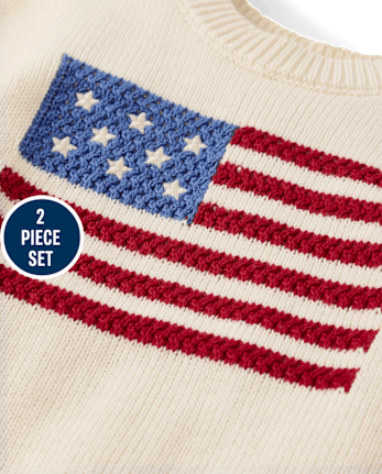 Baby Crochet Flag 2-Piece Outfit Set - Nantucket Charm