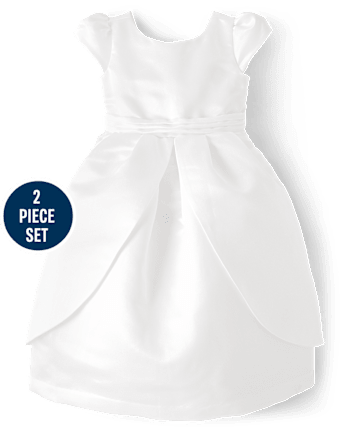 Conjunto de 2 piezas de vestido de satén para niñas - All Dressed Up