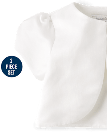 Conjunto de 2 piezas de vestido con apliques de encaje para niñas - All Dressed Up