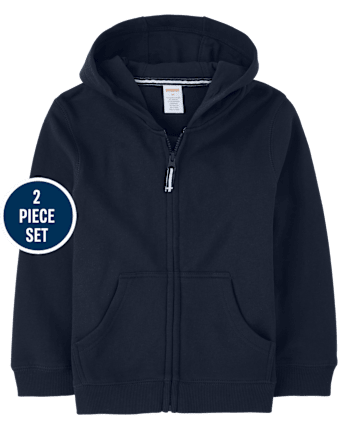Boys Zip Up Hoodie And Jogger Pants 2-Piece Outfit Set - Uniform