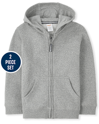 Boys Zip Up Hoodie And Jogger Pants 2-Piece Outfit Set - Uniform
