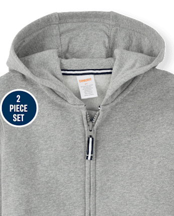 Boys Zip Up Hoodie And Jogger Pants 2-Piece Outfit Set - Uniform