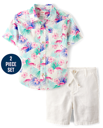 Boys Flamingo 2-Piece Outfit Set - Swim