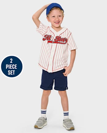 Boys Embroidered All Star 2-Piece Outfit Set - Sweet Summer
