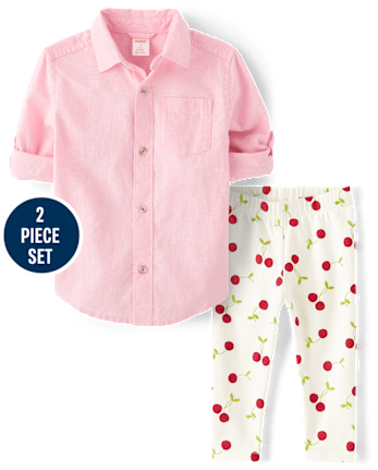 Girls Cherry 2-Piece Outfit Set - Sweet Summer