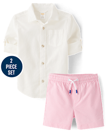 Boys Seersucker 2-Piece Swim Set - Swim