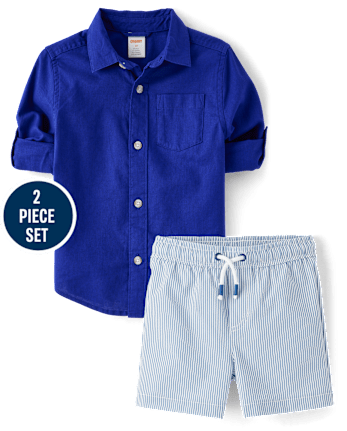 Boys Seersucker 2-Piece Swim Set - Swim
