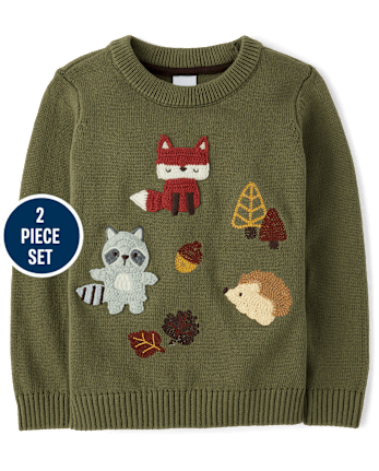 Boys Embroidered Animal 2-Piece Outfit Set - Highland Hills