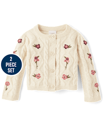 Baby Girls Embroidered Floral 3-Piece Outfit Set - Homegrown by Gymboree