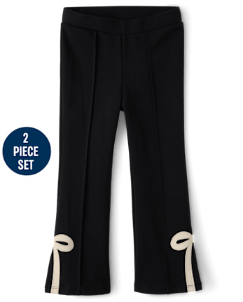 Girls Bow Sweater 2-Piece Outfit Set - Petit Paris
