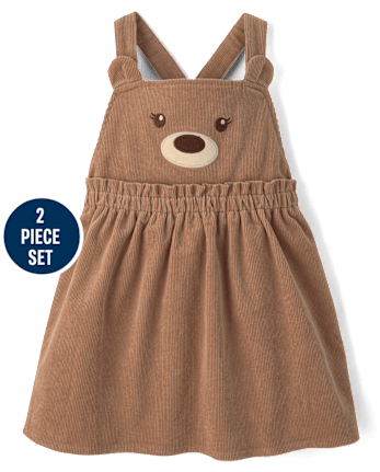 Girls Applique Bear 2-Piece Outfit Set - First Frost