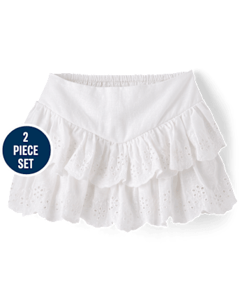 Girls Embroidered Lobster 2-Piece Outfit Set - Driftwood Bay