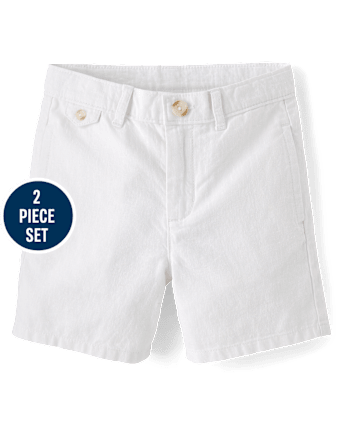 Boys Striped Linen-Blend 2-Piece Outfit Set - Linen Edit