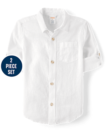 Boys Linen-Blend 2-Piece Outfit Set - Linen Edit