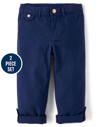 Boys Linen-Blend 2-Piece Outfit Set - Linen Edit
