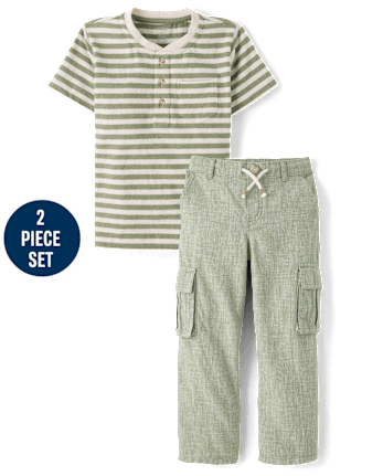 Boys Striped Linen-Blend 2-Piece Outfit Set - Linen Edit