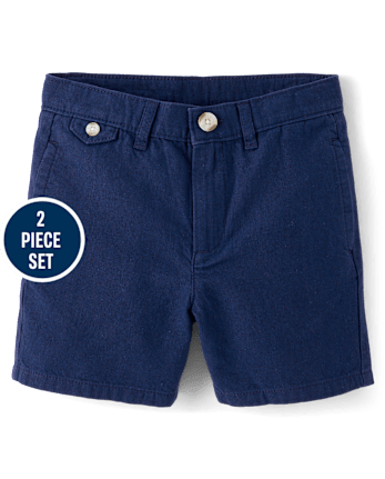 Boys Striped Linen-Blend 2-Piece Outfit Set - Linen Edit