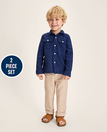 Boys Linen-Blend 2-Piece Outfit Set - Linen Edit