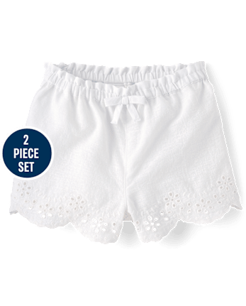 Girls Embroidered Linen-Blend 2-Piece Outfit Set - Linen Edit