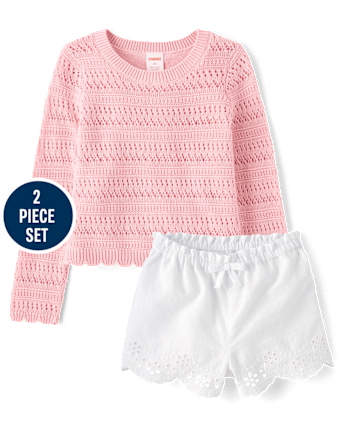 Girls Embroidered Linen-Blend 2-Piece Outfit Set - Linen Edit