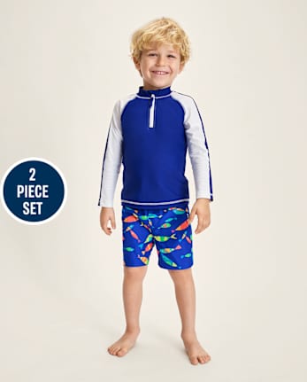 Boys Fish Rashguard Swimsuit - Swim Shop