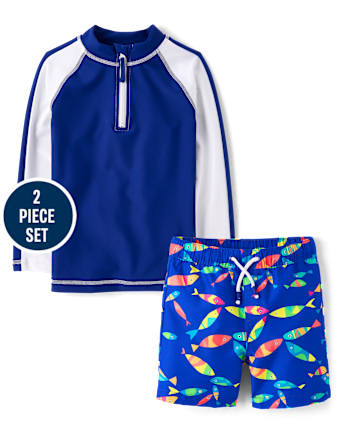 Boys Fish Rashguard Swimsuit - Swim Shop