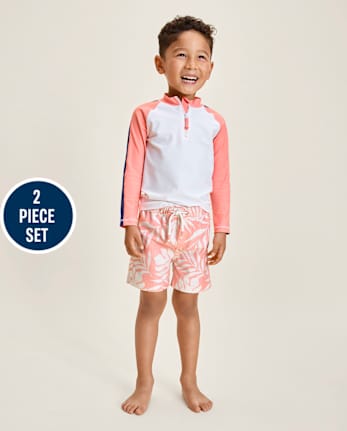 Boys Tropical Rashguard Swimsuit - Swim Shop