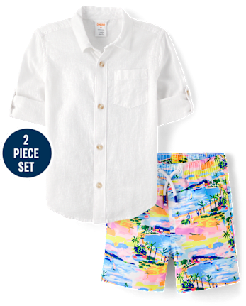 Boys Vacation Postcard 2-Piece Swim Set - Swim Shop