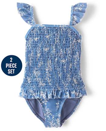 Girls Floral 2-Piece Swim Set - Swim Shop