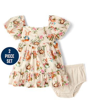 Baby Girls Applique Bunny 2-Piece Outfit Set - Enchanted Garden