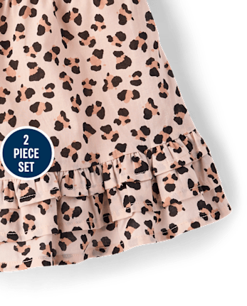 Girls Leopard 2-Piece Outfit Set - Petit Paris