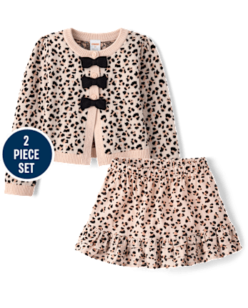 Girls Leopard 2-Piece Outfit Set - Petit Paris