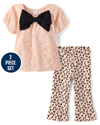 Girls Leopard 2-Piece Outfit Set - Petit Paris