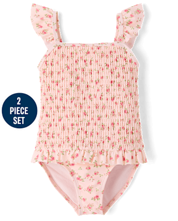 Girls Floral 2-Piece Swim Set - Swim Shop