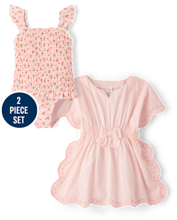 Girls Floral 2-Piece Swim Set - Swim Shop