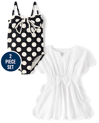 Girls Polka Dot 2-Piece Swim Set - Swim Shop