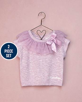 Girls Bow Tulle Tiered 2-Piece Outfit Set - Marchesa Mini x Gymboree
