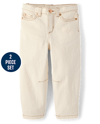 Girls Striped Crochet 2-Piece Outfit Set - Driftwood Bay