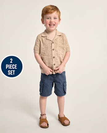 Boys Stitched 2-Piece Outfit Set - Driftwood Bay