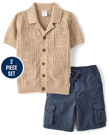 Boys Stitched 2-Piece Outfit Set - Driftwood Bay